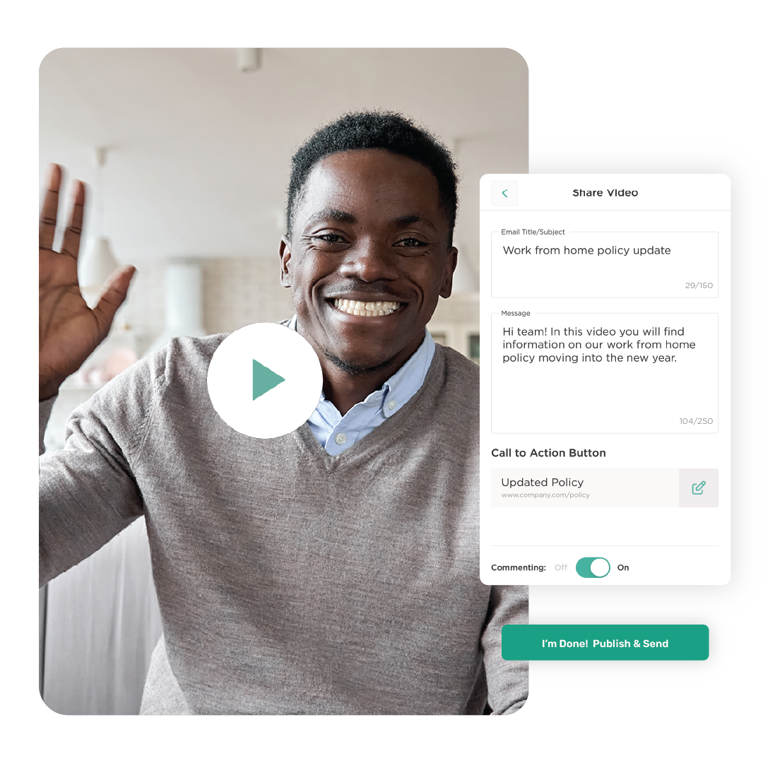 Man recording OneDay video for company announcement Man recording OneDay video for company announcement