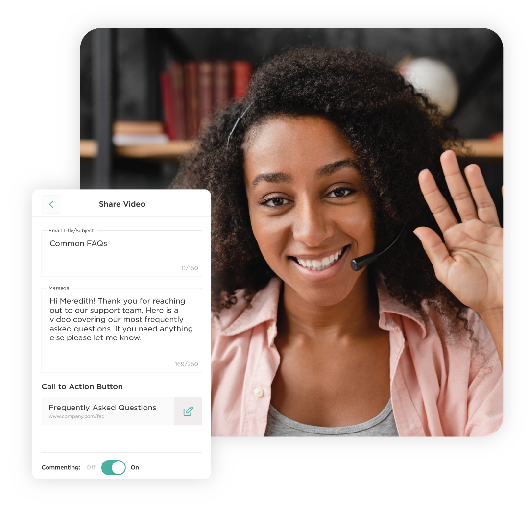 Support woman sending video using OneDay covering frequently asked questions Support woman sending video using OneDay covering frequently asked questions